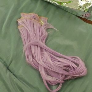 24" Clip-in Purple Straight Hair Extensions